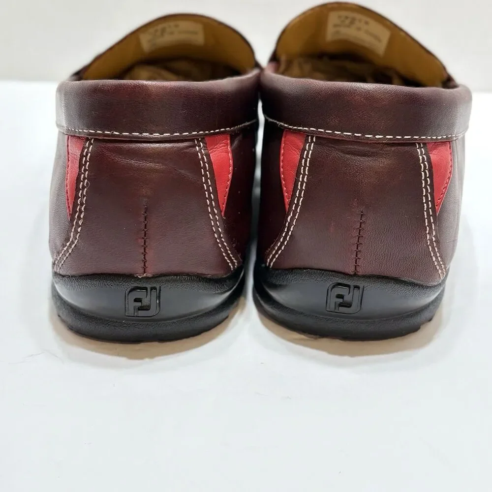 Footjoy Loafers Dark Brown Burgundy Leather Horsebit  79019 9M